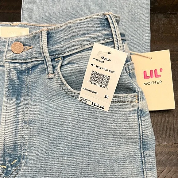 MOTHER LIL Hustler Ankle Fray Women's Straight Leg Jeans in Balls In Your Court - Picture 7 of 10